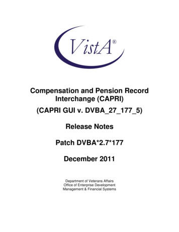Compensation And Pension Record Interchange (CAPRI) GUI Release Notes