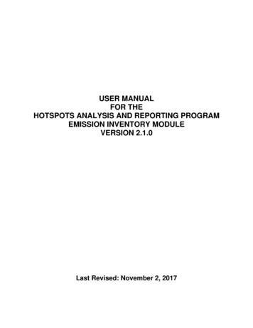 User Manual For The Hotspots Analysis And Reporting Program Emission .