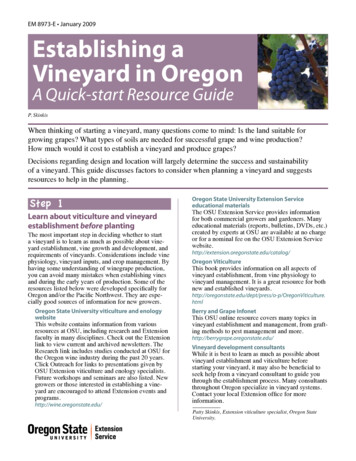 EM 8973-E January 2009 Establishing A Vineyard In Oregon