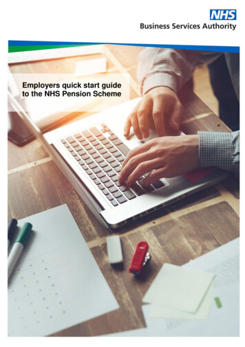 Employers Quick Start Guide To The NHS Pension Scheme