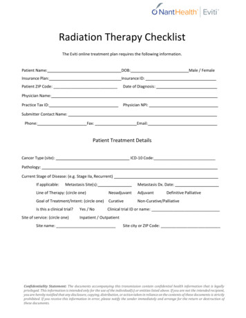 Radiation Therapy Checklist - Eviti