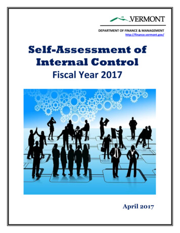 Self-Assessment Of Internal Control