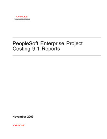 PeopleSoft Enterprise Project Costing 9.1 Reports - Oracle