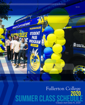 Fullerton College Schedule Summer 2020 4-30-20 - Fullcoll.edu