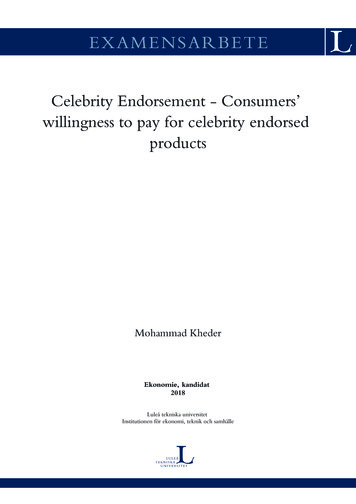 Celebrity Endorsement - Consumers' Willingness To Pay For Celebrity .