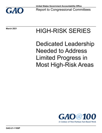 GAO-21-119SP, HIGH-RISK SERIES: Dedicated Leadership Needed To Address .