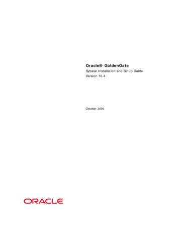 Sybase Installation And Setup Guide - Oracle