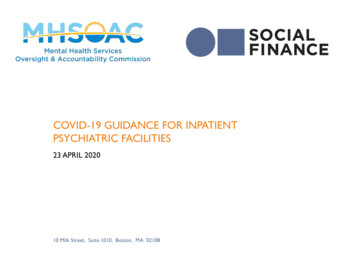 Covid-19 Guidance For Inpatient Psychiatric Facilities
