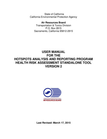 User Manual For HARP Reporting - California Air Resources Board