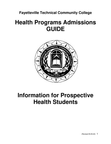Health Programs Admissions GUIDE - FTCC's Home Page