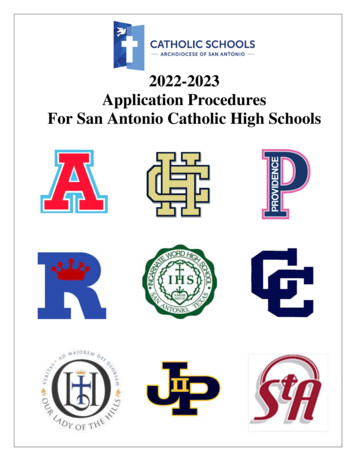2022-2023 Application Procedures For San Antonio Catholic High Schools