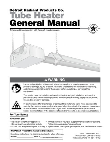 Detroit Radiant Products Co. Tube Heater General Manual