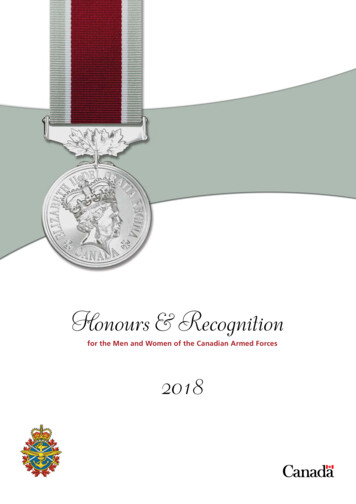 Honours & Recognition For The Men And Women Of The Canadian Armed .