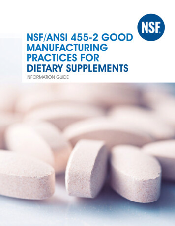 Nsf/Ansi 455-2 Good Manufacturing Practices For Dietary Supplements