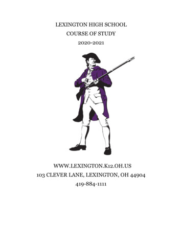 Lexington High School Course Of Study
