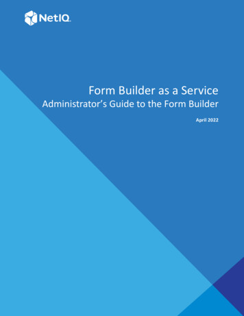 Administrator's Guide To Form Builder - CyberRes