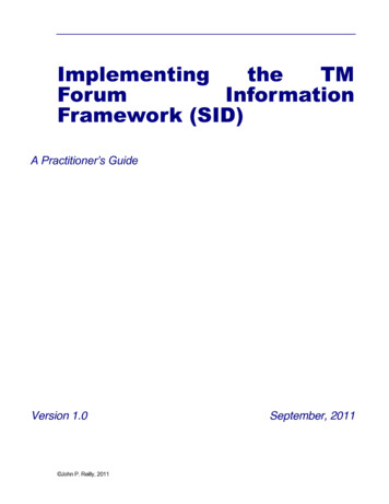 Implementing The TM Forum Information Framework (SID)