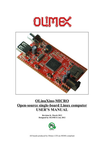 OLinuXino-MICRO Open-source Single-board Linux Computer USER'S MANUAL