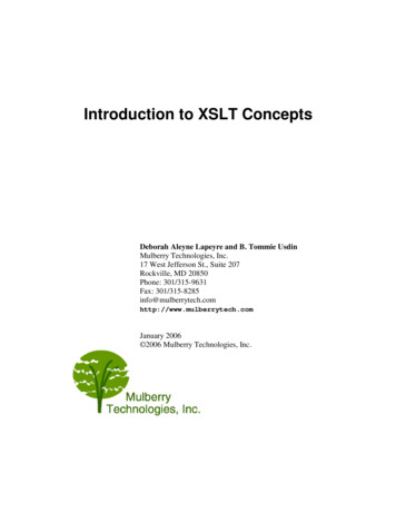 Introduction To XSLT Concepts - Mulberry Tech
