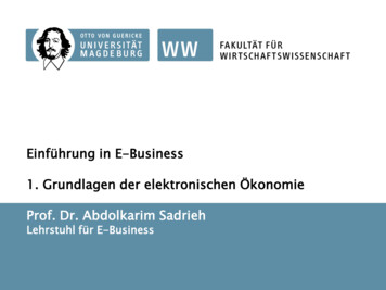 Einführung In E -Business 1. Grundlagen Der Elektronischen Ökonomie .