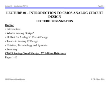Lecture 01 - Introduction To Cmos Analog Circuit Design
