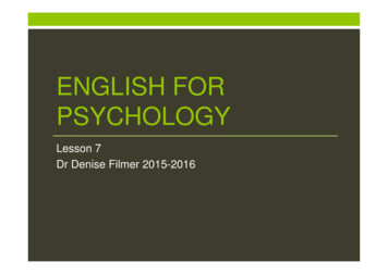 ENGLISH FOR PSYCHOLOGY - Ovunquedaqui