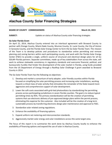 Alachua County Solar Financing Strategies - OrdinanceWatch