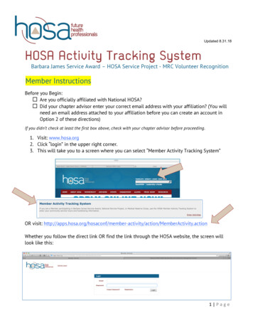 Updated 8.31.18 HOSA Activity Tracking System