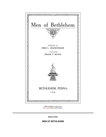 MEN OF BETHLEHEM - Bapl