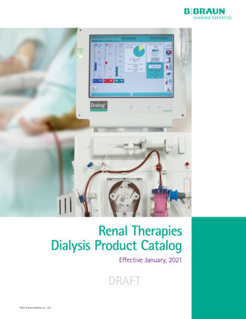 Renal Therapies Dialysis Product Catalog - BBraunUSA 
