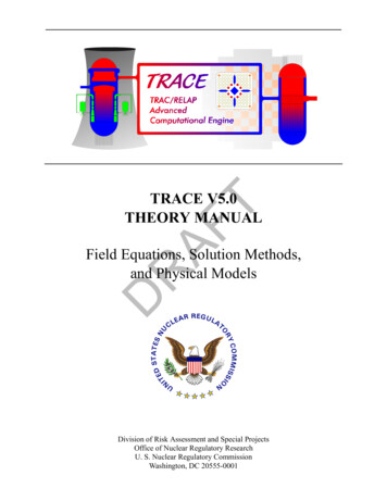 TRACE V5.0 THEORY MANUAL - Nuclear Regulatory Commission