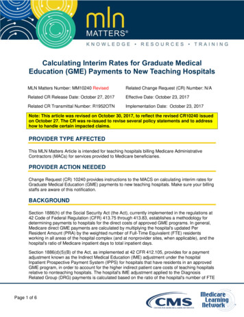 Calculating Interim Rates For Graduate Medical Education (GME . - CMS
