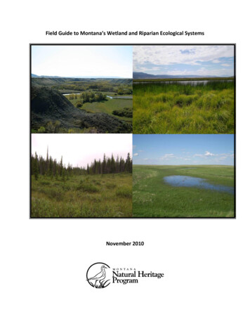 Field Guide To Montana's Wetland And Riparian Ecological Systems