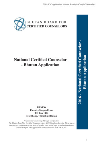 National Certified Counselor - Bhutan Application