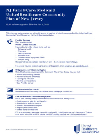 NJ FamilyCare/Medicaid UnitedHealthcare Community Plan Of New Jersey