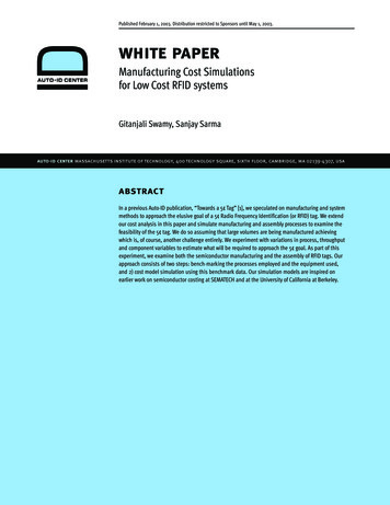 Manufacturing Cost Simulations For Low Cost RFID Systems