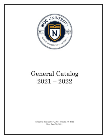 General Catalog 2021 - 2022 - NUC