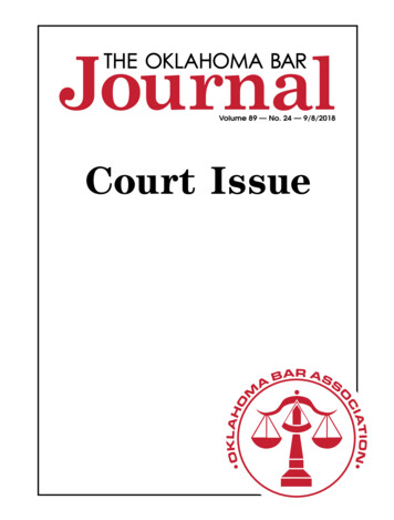 Volume 89 — No. 24 — 9/8/2018 Court Issue - Oklahoma Bar Association