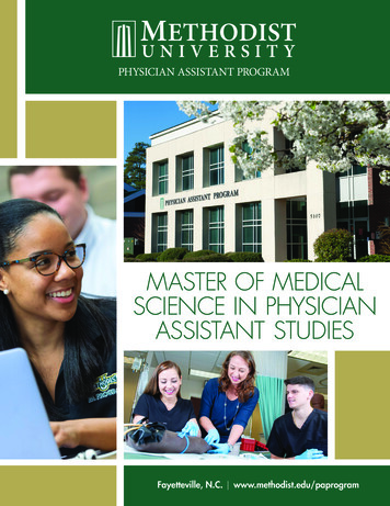 MASTER OF MEDICAL SCIENCE IN PHYSICIAN ASSISTANT . - Methodist University