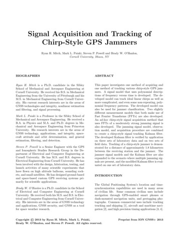 Signal Acquisition And Tracking Of Chirp-Style GPS Jammers