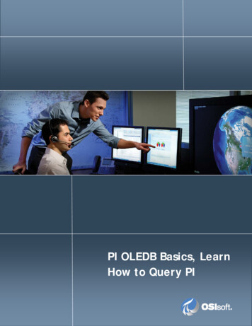 PI OLEDB Basics Learn How To Query PI - OSIsoft
