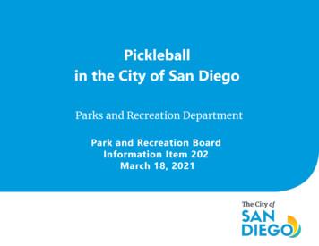 Pickleball In The City Of San Diego