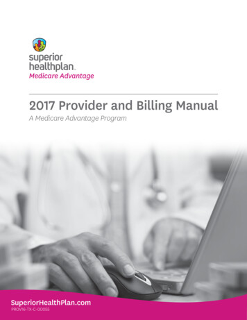 2017 Provider And Billing Manual - Texas - Superior HealthPlan