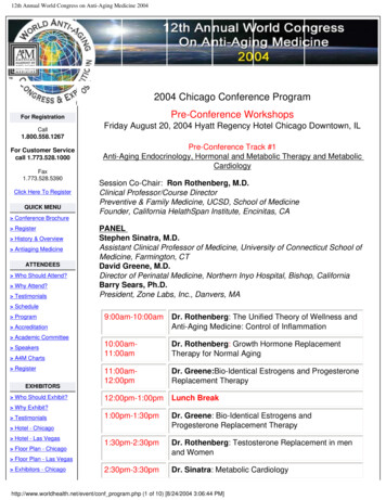 2004 Chicago Conference Program Pre-Conference Workshops