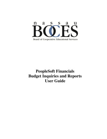 PeopleSoft Financials Budget Inquiries And Reports User Guide