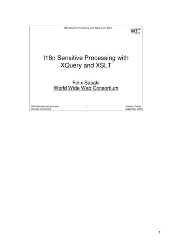 I18n Sensitive Processing With XQuery And XSLT - W3