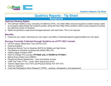Qualtrics Reports Tip Sheet