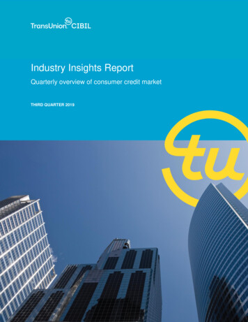 Quarterly Overview Of Consumer Credit Market - TransUnion CIBIL