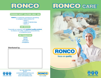Our Mission Our Foundations - Ronco
