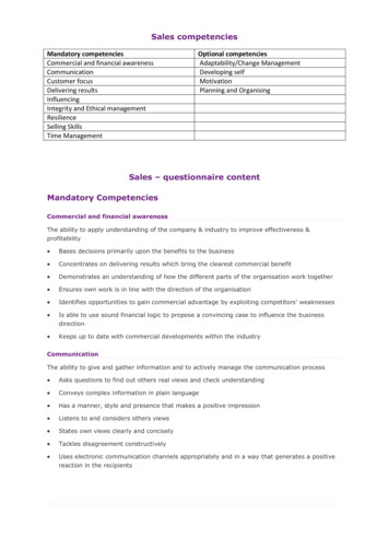 Sales Competencies - Talent For Growth